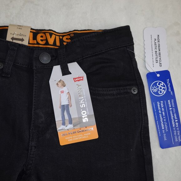 Boys Size 7 Levi's 510 Skinny 365 Performance - Black - Flex Stretch - Picture 3 of 7